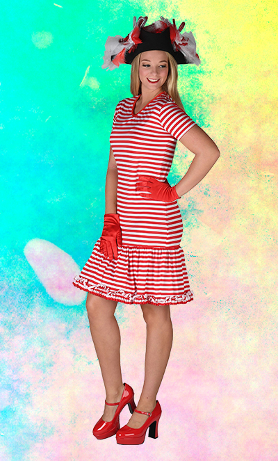 Ringelkleid rot/weiß